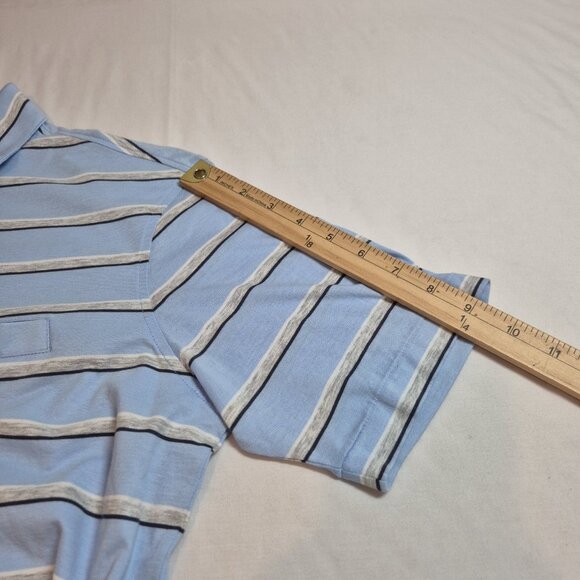 Daniel Cremieux Men's Polo Shirt Size S Blue White Striped Short Sleeve (14) - Picture 8 of 11